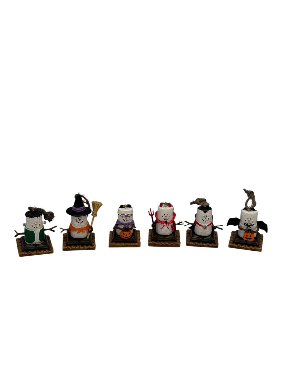 VTG Midwest S’mores Halloween Mini Ornaments Set Cat Frank Witch Bat Drac Devil